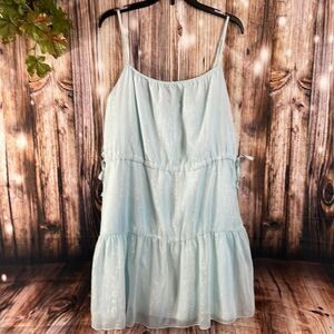 Q & A Metallic A-Line Mini Dress, Baby Blue - Medium